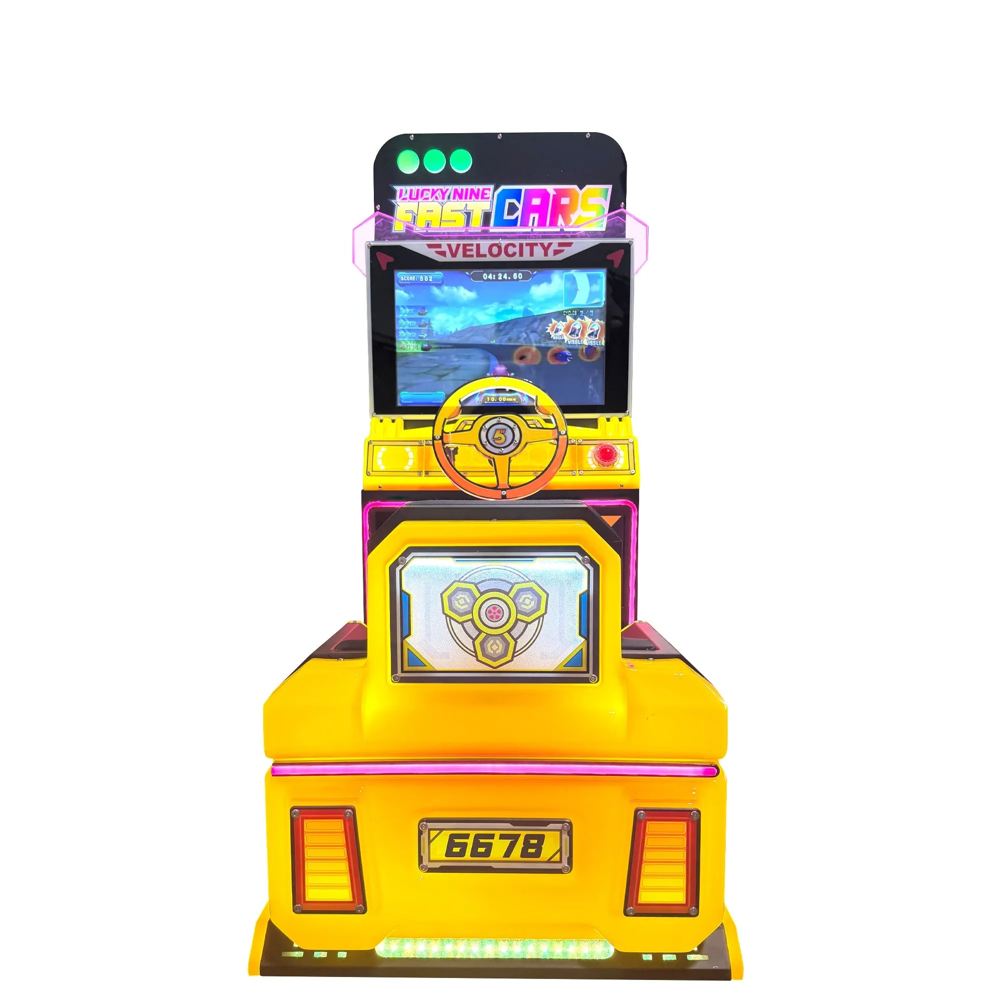 Lucky Nine Fast Cars™ Mini Kid Friendly Sit Down Racing Arcade Machine