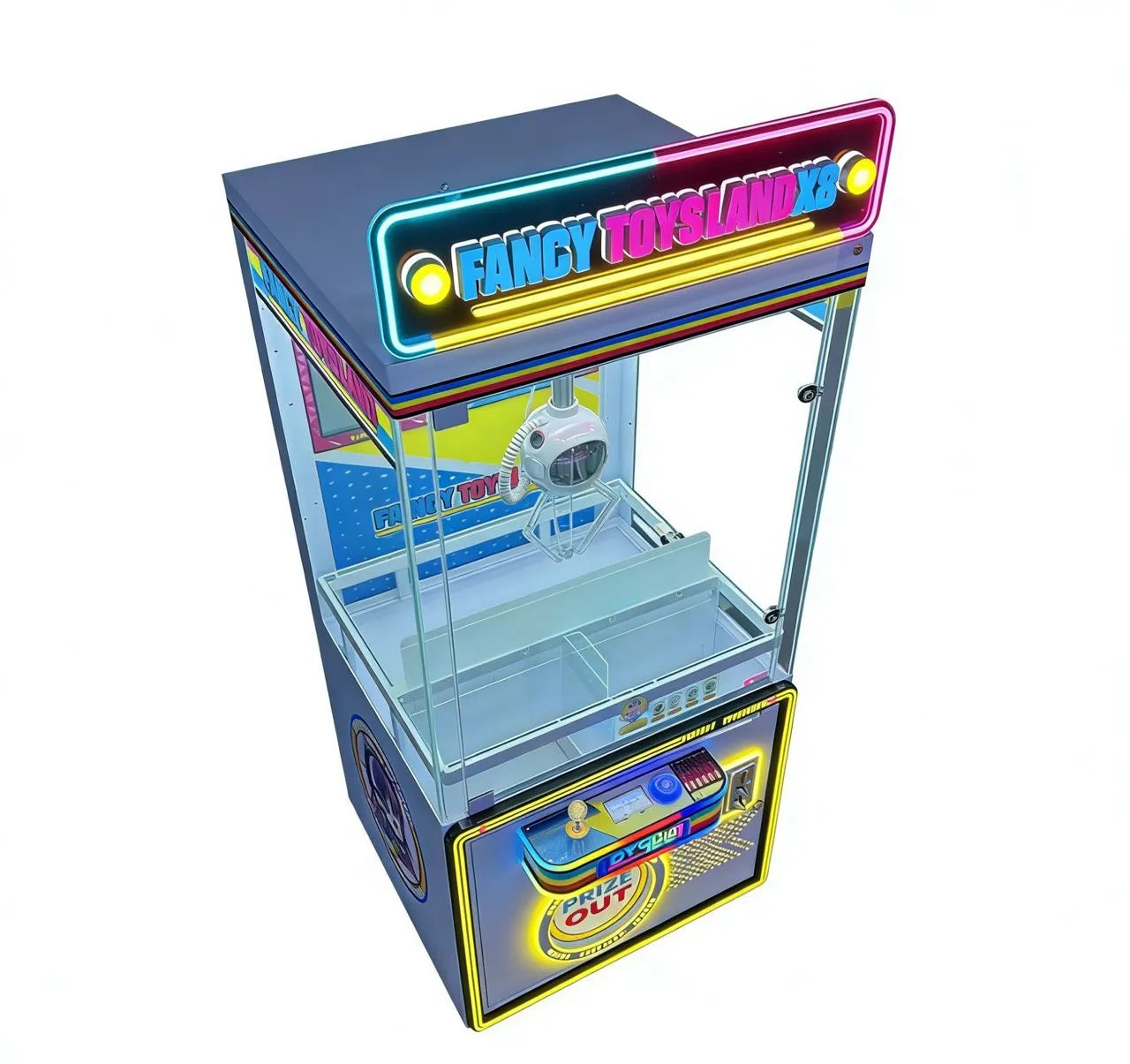 Fancy Toy's Land Astro Claw™ Claw Machine with Digital Screen Backboard and  Neon Cabinet Lights