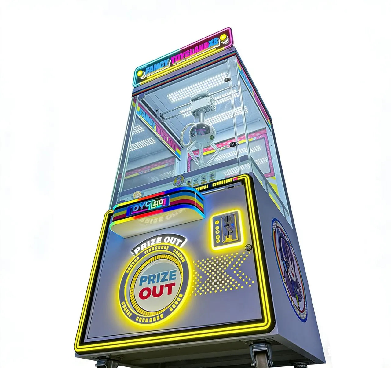 Fancy Toy's Land Astro Claw™ Claw Machine with Digital Screen Backboard and  Neon Cabinet Lights