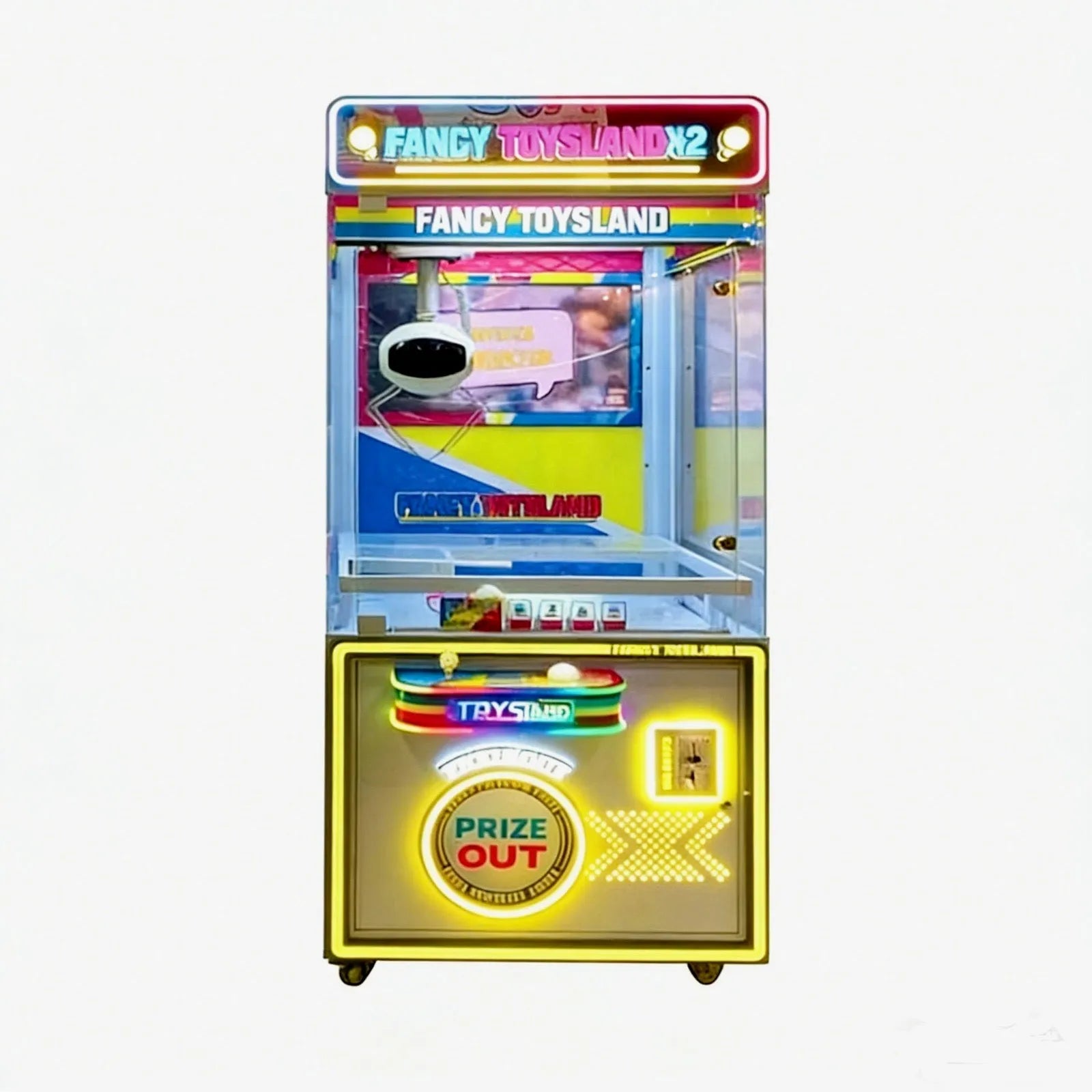 Fancy Toy's Land Astro Claw™ Claw Machine with Digital Screen Backboard and  Neon Cabinet Lights